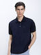 Polo Herrenbluse Kurzarm Dunkelblau