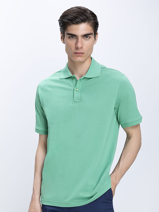 Eton Shirts Polo Μπλούζα Πράσινο Ανοιχτό