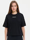 Damen Sport Crop T-shirt Schwarz