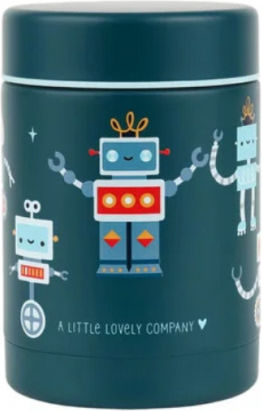 A Little Lovely Company Stainless Steel Kids Dinner Set 0.3 Litre Thermal Grey 12 x 8 x 8 cm