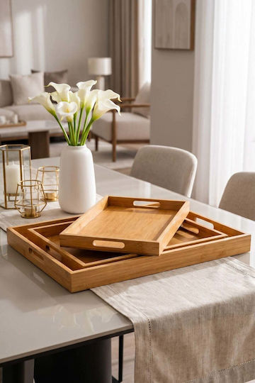 SteweHome Bamboo Δίσκος Σερβιρίσματος 30x40cm 3τμχ