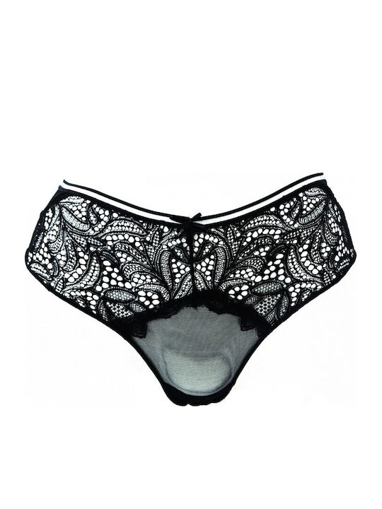 Γυναικεία String 2Pack με Δαντέλα Μαυρο
