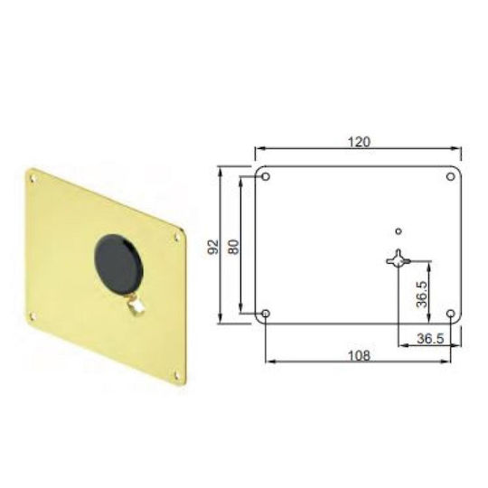 Decorative Rosette Disec Kt2131 Type Omega Mottura Door 120x92mm Bronze