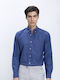 Long Sleeve Denim Shirt Dark Blue