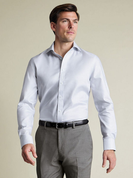 Charles Tyrwhitt Graues Offenes Baumwollhemd