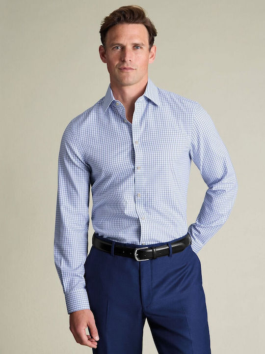 Charles Tyrwhitt Baumwollhemd Blau Kariert