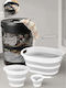SteweHome Set Laundry Baskets Plastic Collapsible 60l with Lid 36x57x23.5cm Black