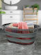 SteweHome Laundry Basket Plastic Collapsible 25l 54x39x23.5cm Grey