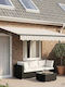 vidaXL Markise für Terrasse Klappbar Grau 4x3m