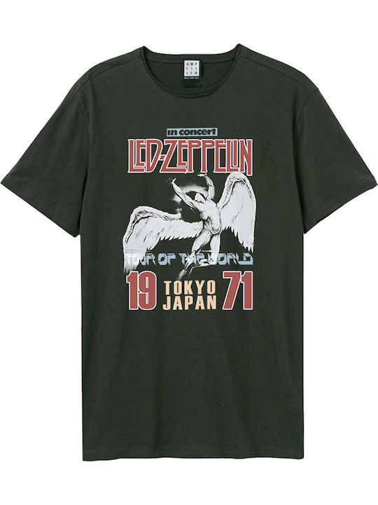 Amplified Led Zeppelin Tokyo 71 T-shirt Charcoal Unisex Zave210k95-cha Amplified Led Zeppelin Tokyo 71 T-shirt Charcoal Unisex Zave210k95-cha