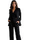 Women's Black Set with Trousers P-377