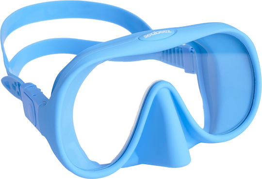 Seabeez Silicone Diving Mask with Snorkel Light Blue