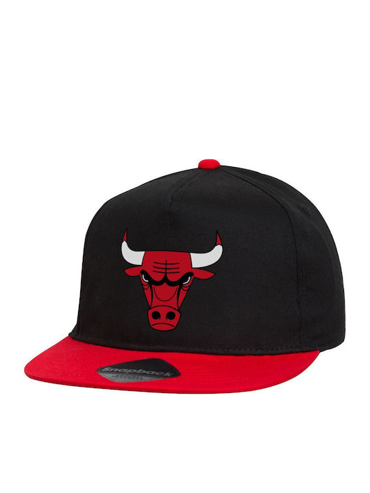 Chicago Bulls Καπέλο Flat Snapback Μαύρο Κόκκιν...