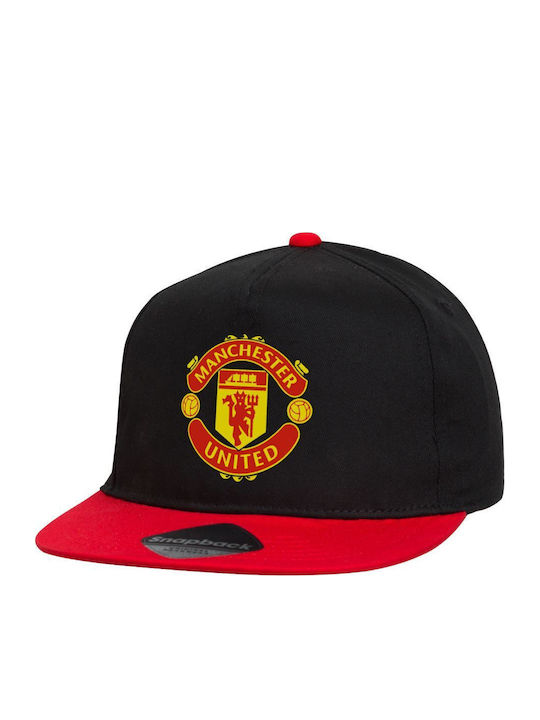 Manchester United F.C Flat Snapback Cap Black Red 100% Cotton Unisex One Size