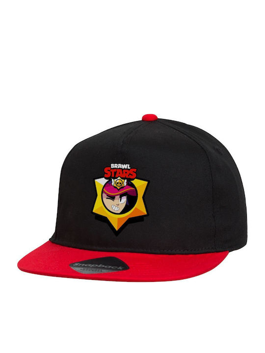 Brawl Stars Fang Flat Snapback Cap Black Red 100% Cotton Unisex One Size