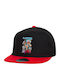 Chopper One Piece Καπέλο Flat Snapback Μαύρο Κόκκινο 100% Βαμβακερο Unisex One Size