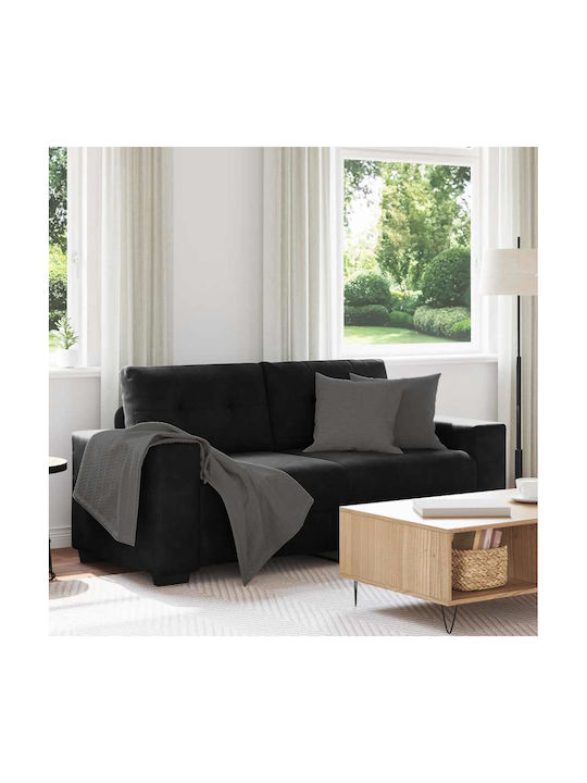 Doppelsitzer Samt Sofa Schwarz 180x77x82cm
