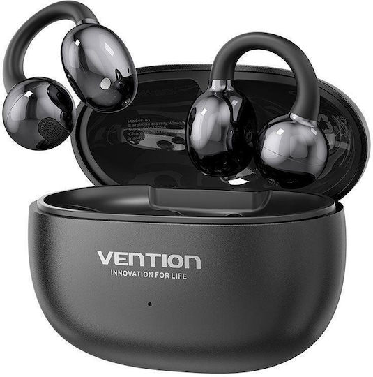 Vention Echo Clip A1 Open Ear Bluetooth Handsfree Headphones with Sweat Resistance and Charging Case Black