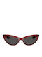 Unisex Sonnenbrillen mit Roter Horn umrandeter Rahmen und Schwarzem Glas