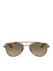 Unisex Sonnenbrillen mit Braunen Metallrahmen und Braunen Gläsern