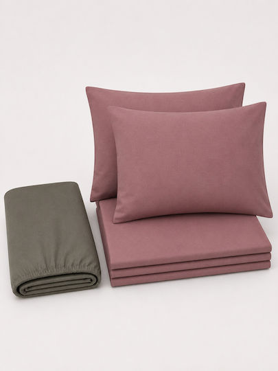 Comfort Σετ King Size 4τμχ 265x220εκ. Ροζ