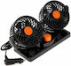Dual Rotating Car Fan 24v Black-Orange