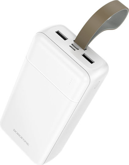 Borofone BJ88B Power Bank 30000mAh με 2 Θύρες USB-A Λευκό