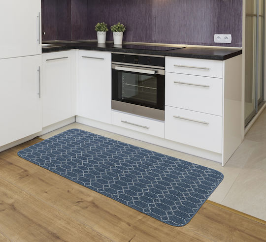 Nikotex Carpets Non-Slip Kitchen Runner Mat Belmont Blue-Ivory 80x150