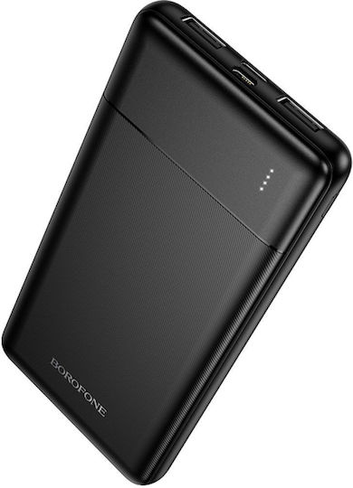 Borofone BJ88 Външна Батерия 10000mAh с 2 USB-A Изходни Порта Черна