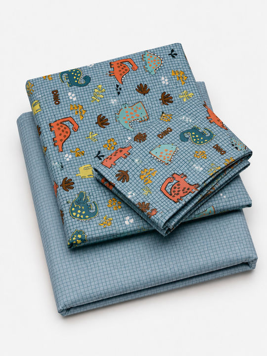 Comfort Set Baby Crib Cotton Turquoise Sheets 160x120cm 3 Pieces