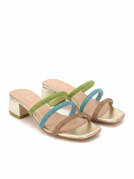 100M Gold Strass Women's Sandals