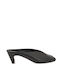 Leather Mules with Low Heel in Black Colour
