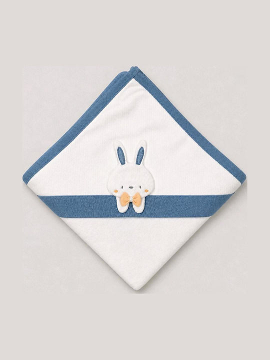 Kamtex Baby Baby-Badetuch mit Kapuze Blau 80x90cm