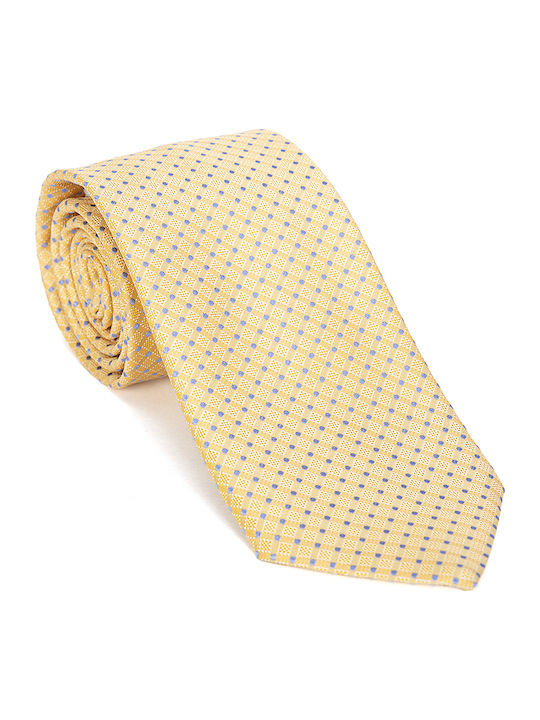 Eton Shirts Cravată Bărbați Mătase Tipărită Galbenă