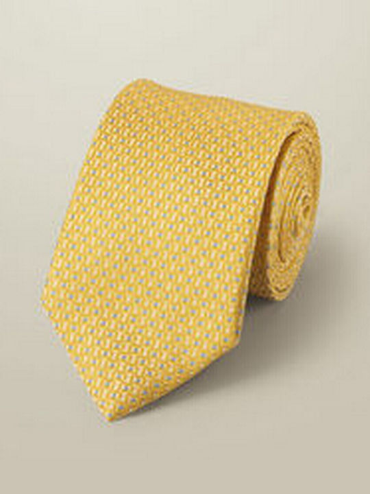 Charles Tyrwhitt Cravată Bărbați Mătase Tipărită Galbenă