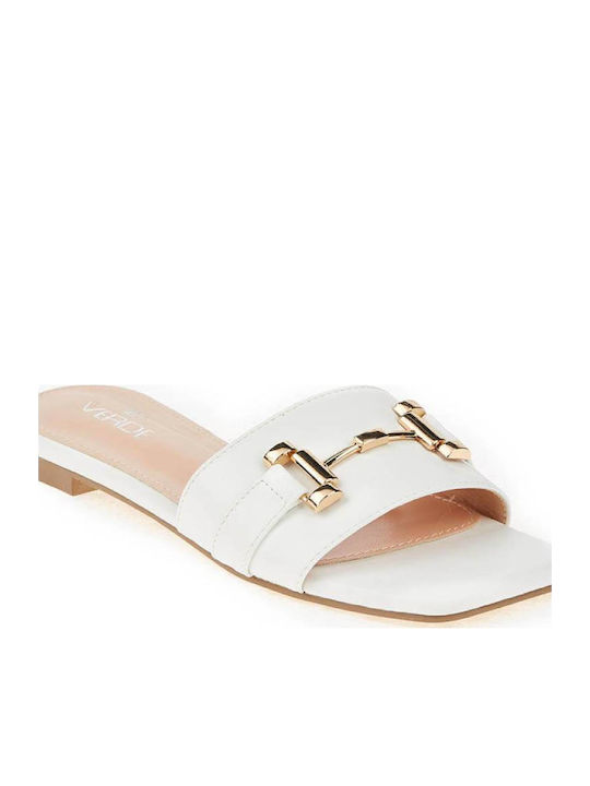 Verde Women's White Flat Sandals