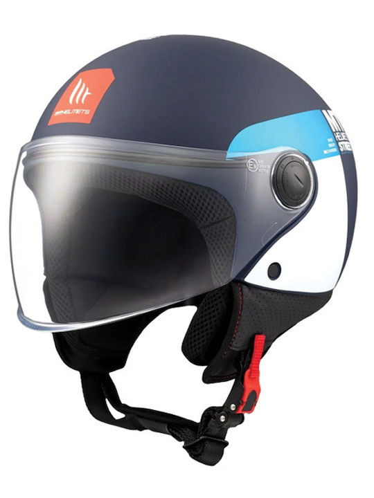 MT Street S Inboard Inboard C7 Black Blue White Matt Motorcycle Helmet Jet ECE 22.06 950gr