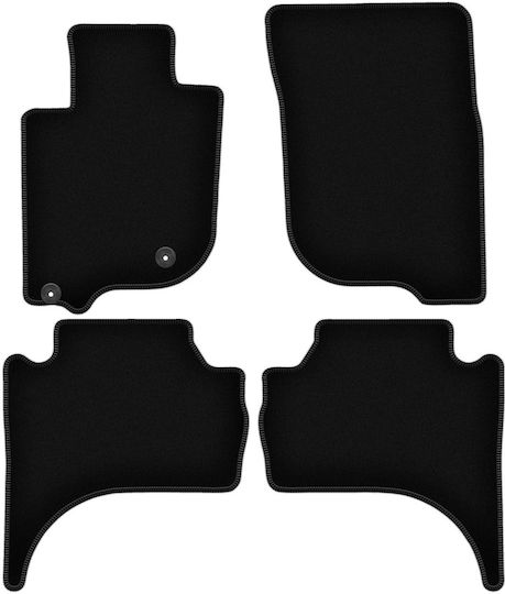 Basic Schwarze Velours Auto Fußmatten Mitsubishi L200 Vi Pickup 2019