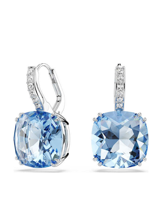 Swarovski Σκουλαρίκια Επιχρυσωμένα με Πέτρες Μπλε