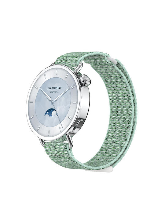 Λουράκι Xiaomi Watch S4 41mm Quick Release Two Section Braided Nylon Loop Magic Tape Turquoise