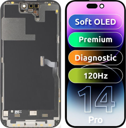 Mp Lcd Display Module Apple Iphone 14 Pro Premium Soft Oled Fhd 120hz Diagnostic Version Aftermarket Black