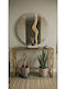 Metal Console Table with Glass Top with Mirror Gold L100xW30xH80cm