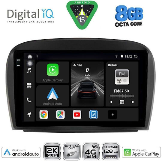 Digital IQ Car Audio System for Mercedes-Benz SL 2006-2012 Bluetooth USB WiFi GPS Apple CarPlay Android Auto with 9" Touch Screen