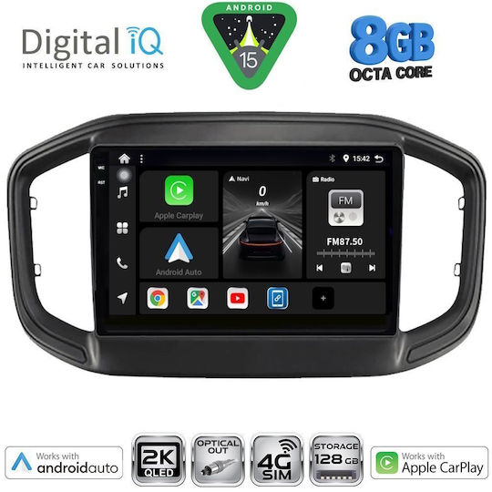 Digital IQ Ηχοσύστημα Αυτοκινήτου για Fiat Strada 2020 (Bluetooth/USB/WiFi/GPS/Apple-Carplay/Android-Auto) με Οθόνη Αφής 9"