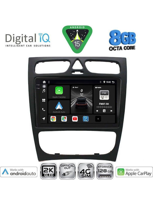 Digital IQ Car Audio System for Mercedes-Benz C Class 1999-2004 (Bluetooth/USB/WiFi/GPS/Apple CarPlay/Android Auto) with 9" Touch Screen