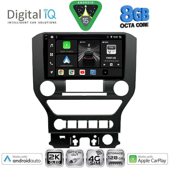 Digital IQ Ηχοσύστημα Αυτοκινήτου για Ford Mustang 2015-2020 (Bluetooth/USB/WiFi/GPS/Apple-Carplay/Android-Auto) με Οθόνη Αφής 9"