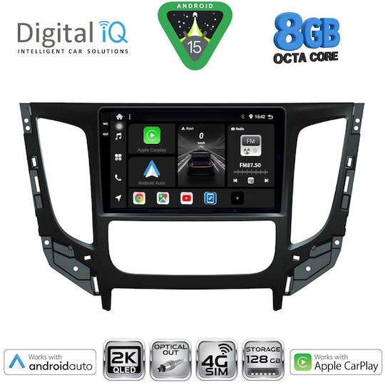 Digital IQ Ηχοσύστημα Αυτοκινήτου για Mitsubishi L200 2015-2019 με Clima (Bluetooth/USB/WiFi/GPS/Apple-Carplay/Android-Auto) με Οθόνη Αφής 9"