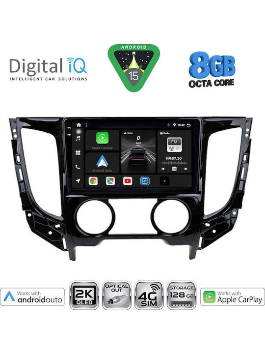 Digital IQ Car Audio System for Mitsubishi L200 2015-2019 with A/C Bluetooth USB WiFi GPS Apple CarPlay Android Auto with 9" Touch Screen