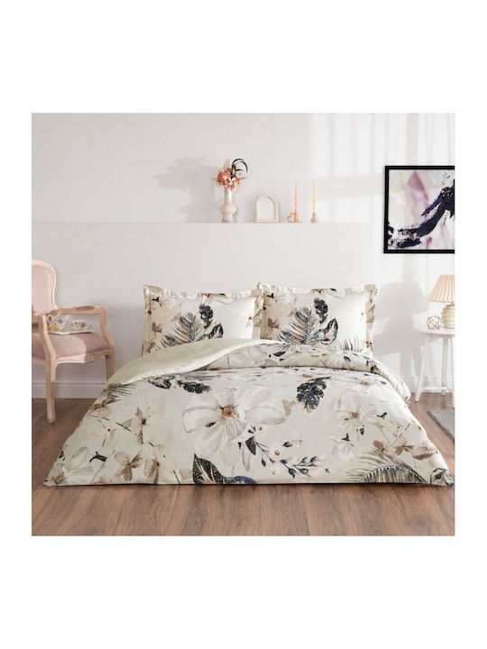 Tac Set Huse Pentru Pilote 160x220cm Simplă Cu Față De Pernă & 1 Cearceaf Bej