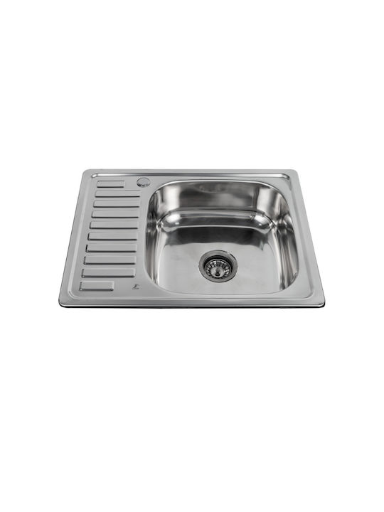 Inter Ceramic Ένθετος Νεροχύτης Inox Μ64xΠ48cm Γκρι
